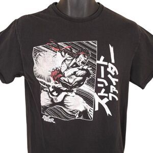 Ryu Street Fighter T Shirt Mens Size Medium Black Capcom Japanese Fighting Game
